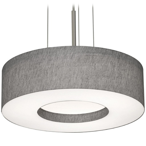 Afx Lighting Montclair Satin Nickel LED Pendant Light with Drum Shade