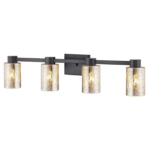 Design Classics Lighting 4-Light Mercury Glass Bathroom Light Bronze 2104-220 GL1039C