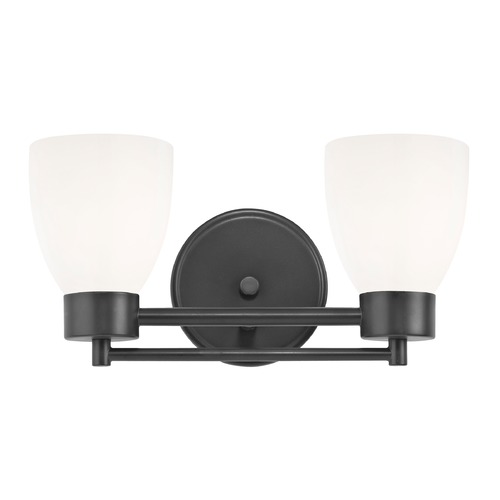 Modern Bathroom Light White Glass Black 2 Lt