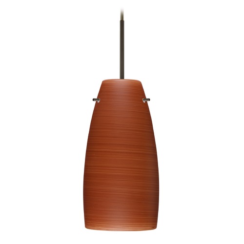 Besa Lighting Tao Bronze LED Mini-Pendant Light with Oblong Shade