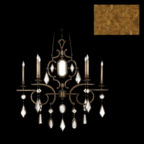 Fine Art Lamps Encased Gems Gold Leaf Crystal Chandelier