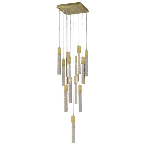 Glacier Avenue 13-Light Brushed Brass LED Multi-Light Pendant by Avenue Lighting