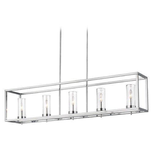 Visual Comfort Studio Collection Zire Chrome Island Light with Cylindrical Shade by Visual Comfort Studio 6690305-05