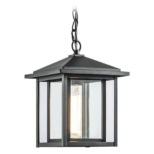 Caldwell Matte Black Outdoor Hanging Light by Matteo Lighting
