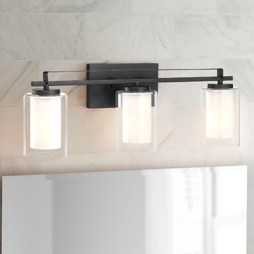 Parsons Studio Sand Coal Bathroom Light by Minka Lavery