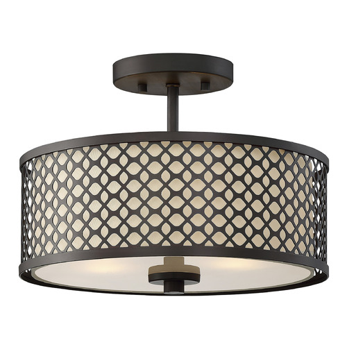 13-Inch Semi-Flush Mount in Oil Rubbed Bronze by Meridian