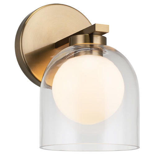 Matteo Lighting Matteo Lighting Derbishone Aged Gold Brass LED Sconce W60701AGCL