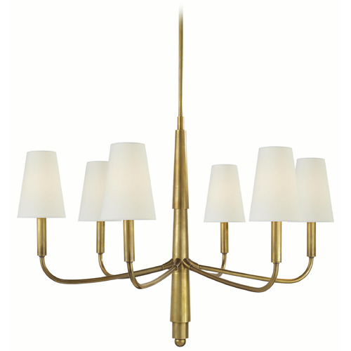 Visual Comfort Signature Collection Thomas O'brien Farlane Hand-Rubbed Antique Brass Chandelier