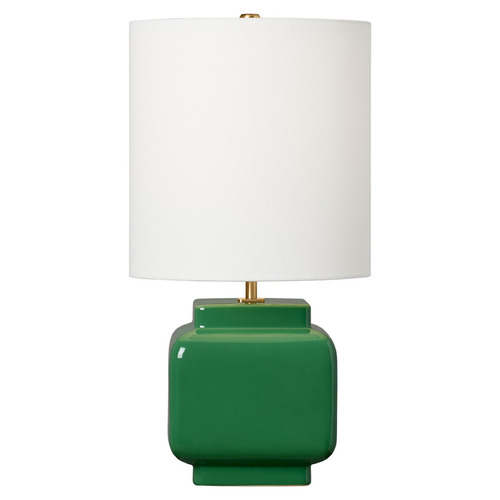 Anderson Medium Table Lamp in Green & Brass by Visual Comfort Studio
