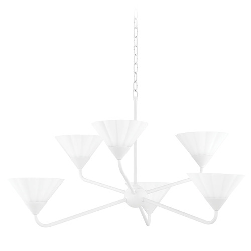 Mitzi by Hudson Valley Mitzi Lola Textured White 6-Light Chandelier H817806-TWH