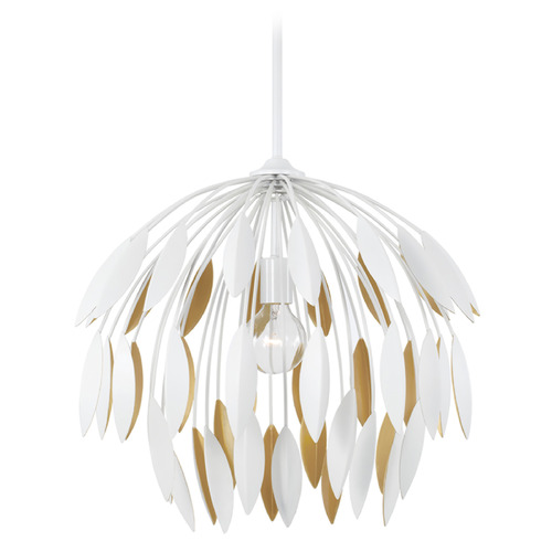Capital Lighting Margeaux Matte White Pendant Light with Bowl / Dome Shade