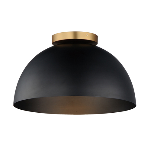 Thelonious 15.75-Inch Flush Mount in Black & Brass by Maxim Lighting