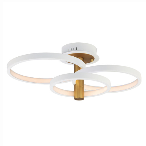 Et2 Hoopla White & Gold LED Semi-Flushmount Light