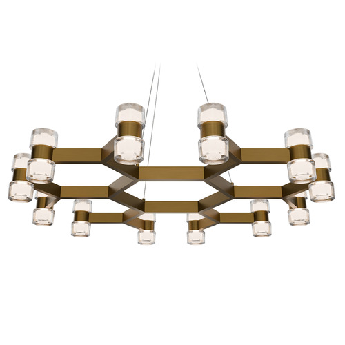 Modern Forms by WAC Lighting Modern Forms Dashe Aged Brass LED Chandelier PD-4536-AB