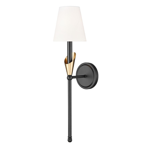 Z-Lite Claudelle Matte Black & Modern Gold Sconce