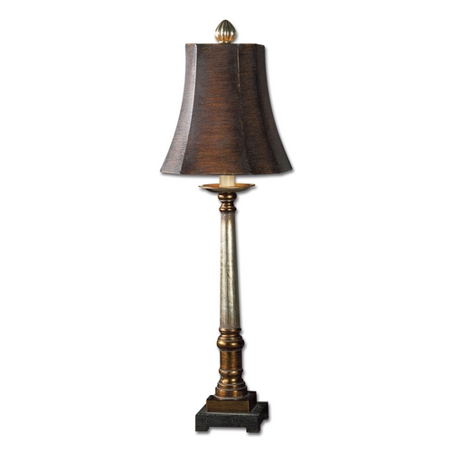 Uttermost Lighting Console & Buffet Lamp with Brown Tones Shade in Warm Bronze / Silver Finish 29058