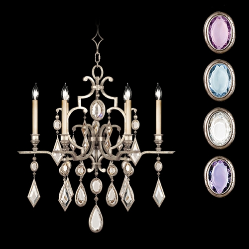 Fine Art Lamps Encased Gems Vintage Silver Leaf Crystal Chandelier