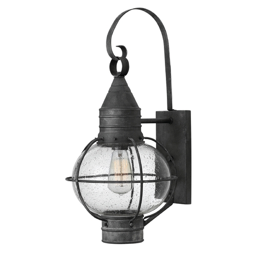 Seeded Glass Outdoor Wall Light Zinc by Hinkley Lighting