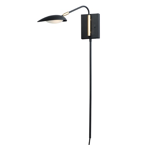 Maxim Lighting Maxim Lighting Scan Black / Satin Brass LED Plug and Cord Wall Lamp 21691BKSBR