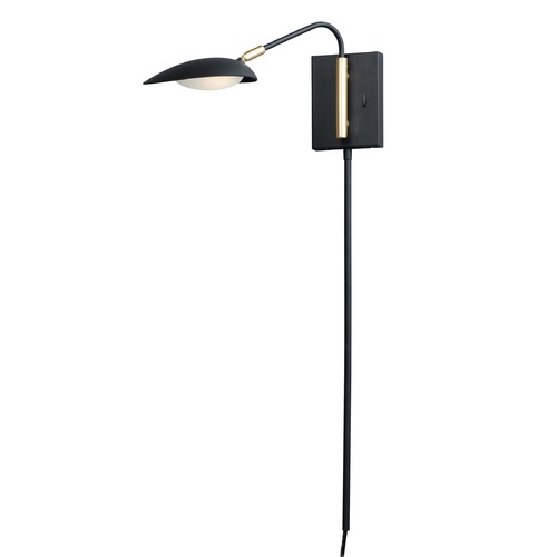 Maxim Lighting Scan Black & Satin Brass LED Convertible Wall Lamp by Maxim Lighting 21691BKSBR