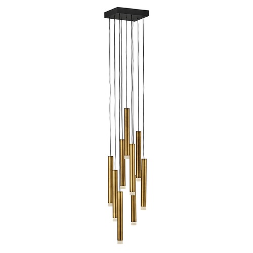 Harmony 52.50-Inch High LED Pendant in Heritage Brass & Black by Fredrick Ramond