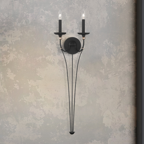 Westchester County Sand Coal with Skyline Gold Leaf Sconce by Minka Lavery