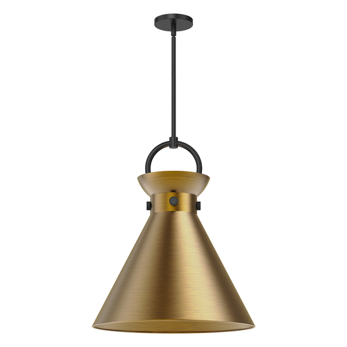Alora Lighting Alora Lighting Emerson Matte Black & Aged Gold Pendant Light with Conical Shade PD412018MBAG