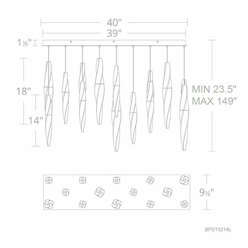 Schonbek Beyond Kindjal Aged Brass LED Multi-Light Pendant