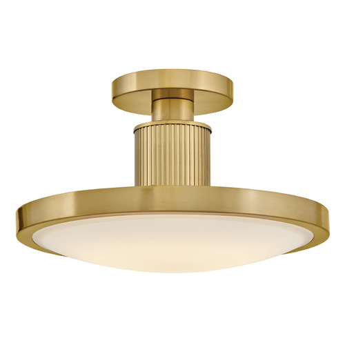Hinkley Kieran Lacquered Brass LED Semi-Flushmount Light