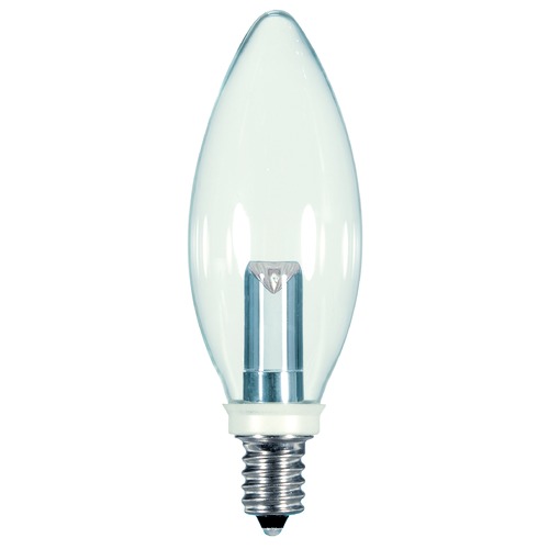 1W LED BA9-1/2 Clear 2700K 25 Lumens Candelabra Base 120V by Satco Lighting