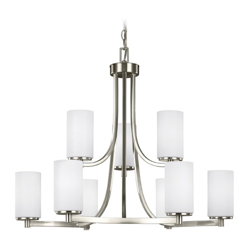 Generation Lighting Hettinger Brushed Nickel Chandelier by Generation Lighting 3139109-962