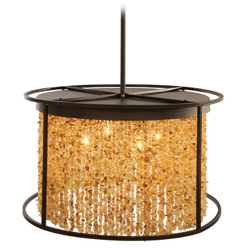 Soho Chandelier in Dark Bronze with Citrine Nuggets by Avenue Lighting
