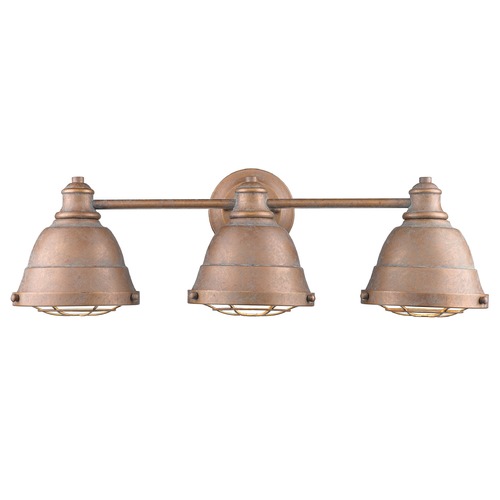 Golden Lighting Bartlett 3-Light Bath Light in Copper Patina by Golden Lighting 7312-BA3CP