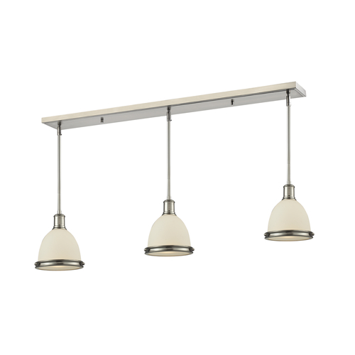 Z-Lite Z-Lite Mason Brushed Nickel Multi-Light Pendant with Bowl / Dome Shade 714MP-3BN
