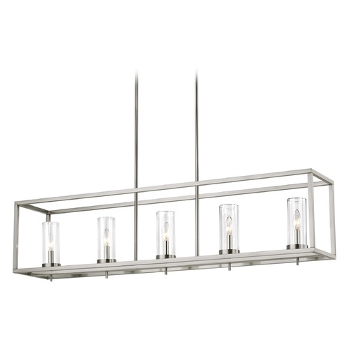 Zire Brushed Nickel Island Light by Visual Comfort Studio