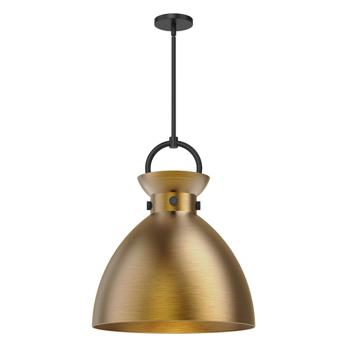 Alora Lighting Alora Lighting Waldo Matte Black & Aged Gold Pendant Light with Bowl / Dome Shade PD411318MBAG