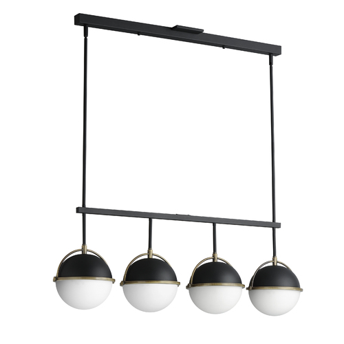 Duke Linear Pendant in Black & Weathered Brass by Maxim Lighting