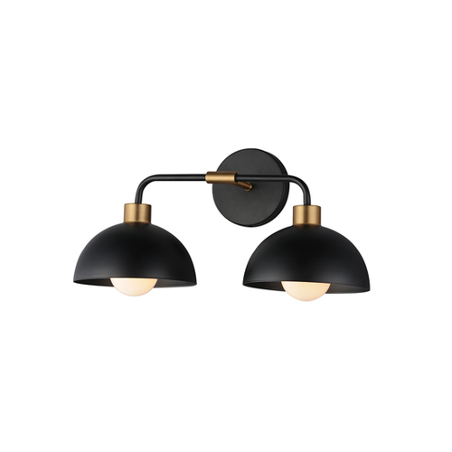 Thelonious 2-Light Bath Light in Black & Brass by Maxim Lighting