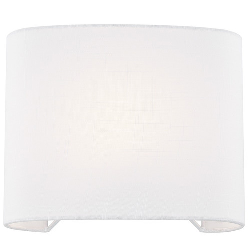 Justice Design ADA Wide Oval Fabric Wall Sconce White