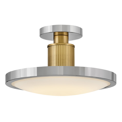 Hinkley Kieran Polished Nickel & Lacquered Brass LED Semi-Flushmount Light