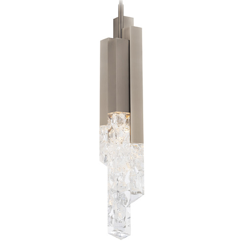 Modern Forms by WAC Lighting Modern Forms Montage Brushed Nickel LED Mini-Pendant Light with Rectangle Shade PD-54432-BN