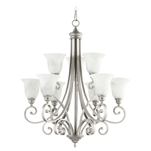 Quorum Lighting Bryant Classic Nickel Chandelier by Quorum Lighting 6154-9-64