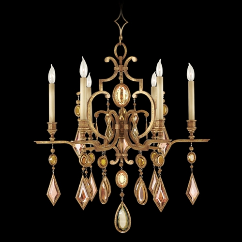 Fine Art Lamps Fine Art Lamps Encased Gems Gold Leaf Crystal Chandelier 729640-1ST