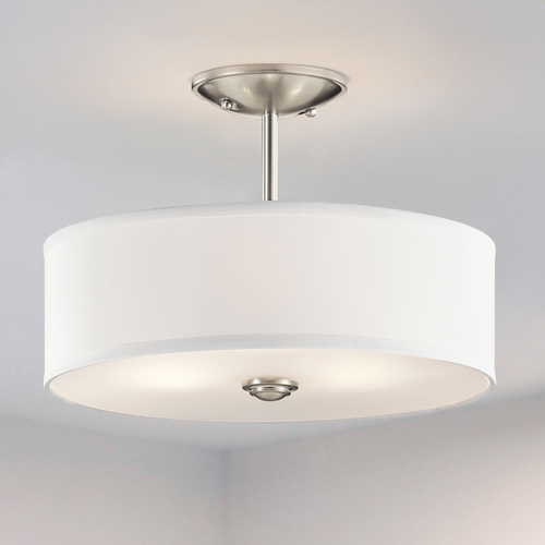 Shailene 14-Inch Semi-Flush Mount in Brushed Nickel by Kichler Lighting