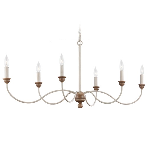 Generation Lighting Hartsville 42.50-Inch Chandelier in Chalk Washed  &  Beachwood by Generation Lighting F3000/6CHKW/BW