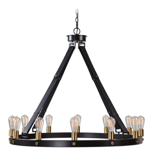 Industrial Edison Bulb Chandelier Bronze 40.25-Inch by Uttermost Lighting