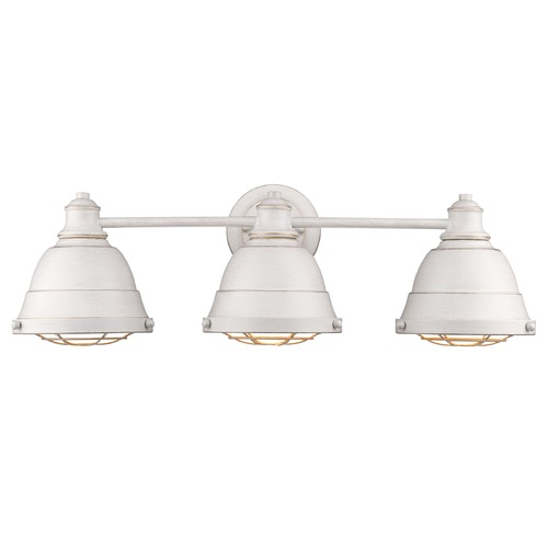 Bartlett 3-Light Bath Light in French White by Golden Lighting