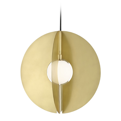 Visual Comfort Modern Collection Orbel LED Pendant in Aged Brass by Visual Comfort Modern 700TDOBLRR-LED930