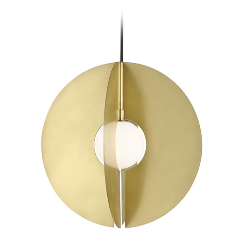 Orbel LED Pendant in Aged Brass by Visual Comfort Modern