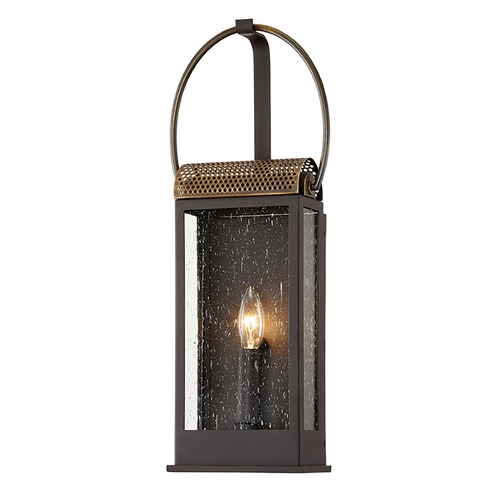 Holmes Bronze and Brass Outdoor Wall Light by Troy Lighting